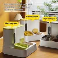 HKM-779987 Automatic Pet Feeder and Water Dispenser with Integrated Double Bowls for Cats