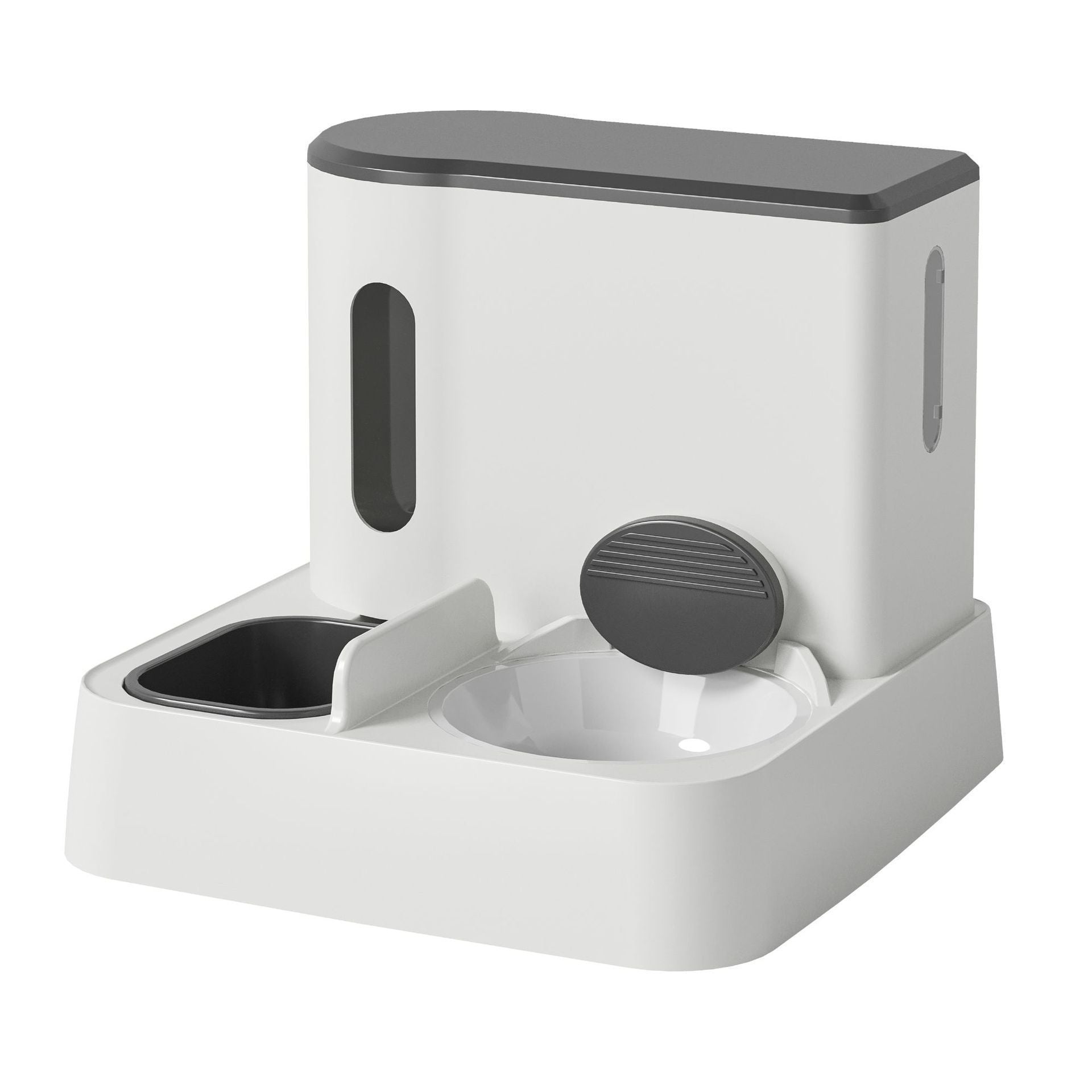 HKM-779987 Automatic Pet Feeder and Water Dispenser with Integrated Double Bowls for Cats
