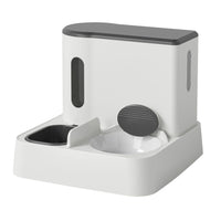 HKM-779987 Automatic Pet Feeder and Water Dispenser with Integrated Double Bowls for Cats