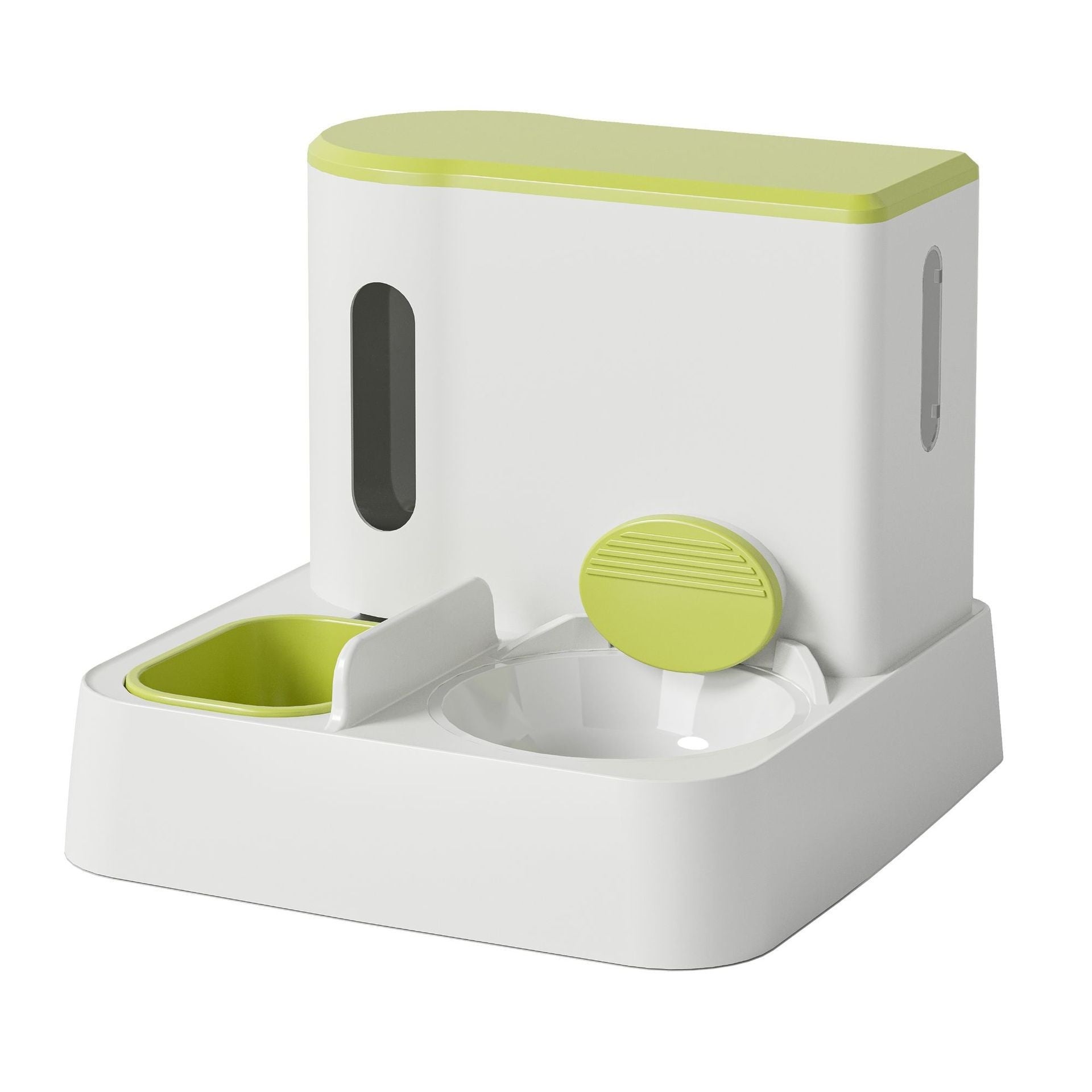 HKM-779987 Automatic Pet Feeder and Water Dispenser with Integrated Double Bowls for Cats