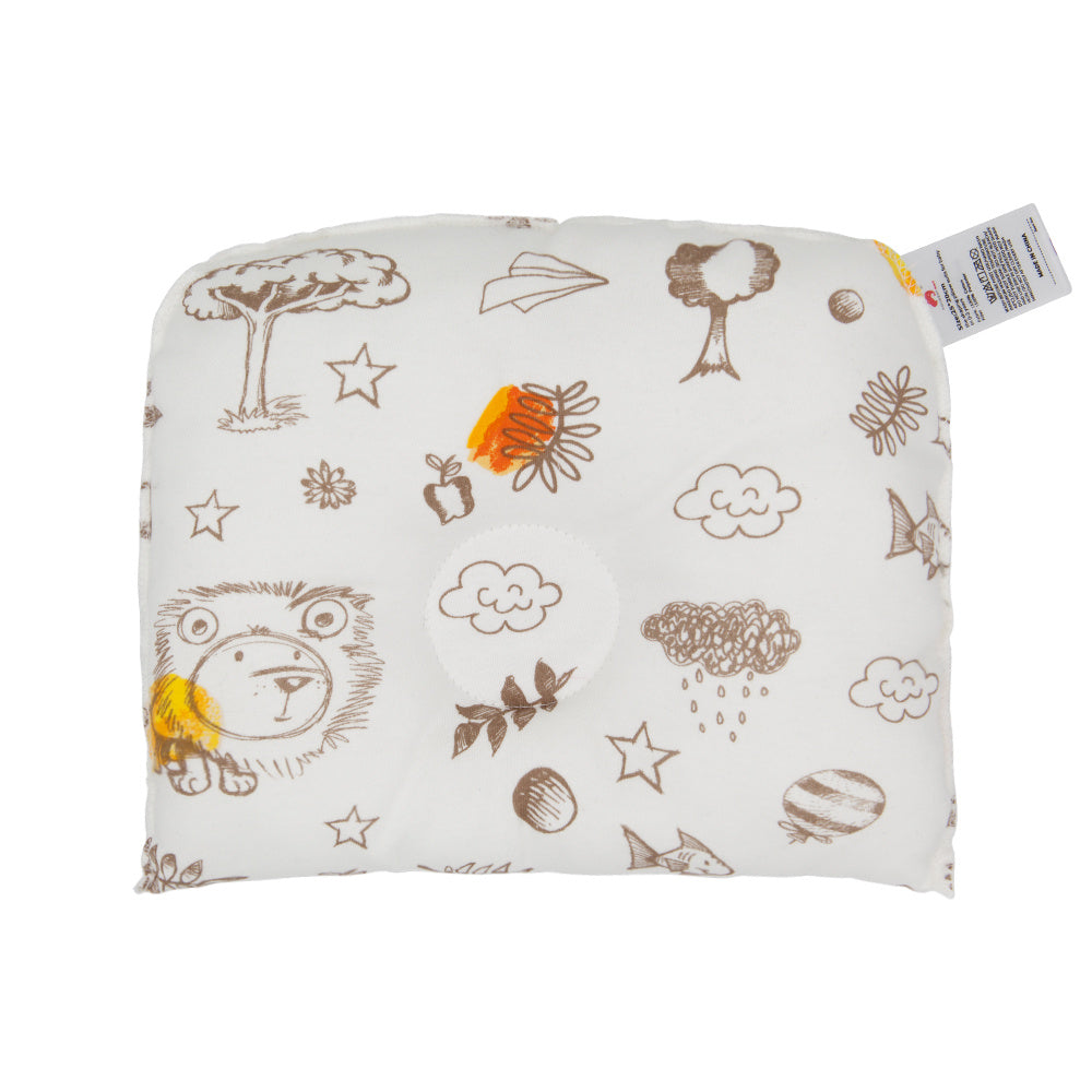 HKM-780307 Correct Head Shape Kid Pillow - Flannel Cotton and Polyester Fiber Sleeping Bag for Infants 0-12 Months