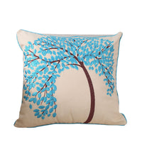 HKM-780435 Pachira Macrocarpa Cotton Canvas Pillow Cover - Chinese Style Embroidery, 45x45 cm