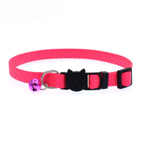HKM-780499 Nylon Cat Bell Collar in Solid Colors for Small to Medium Cats, Adjustable Size 20-34cm