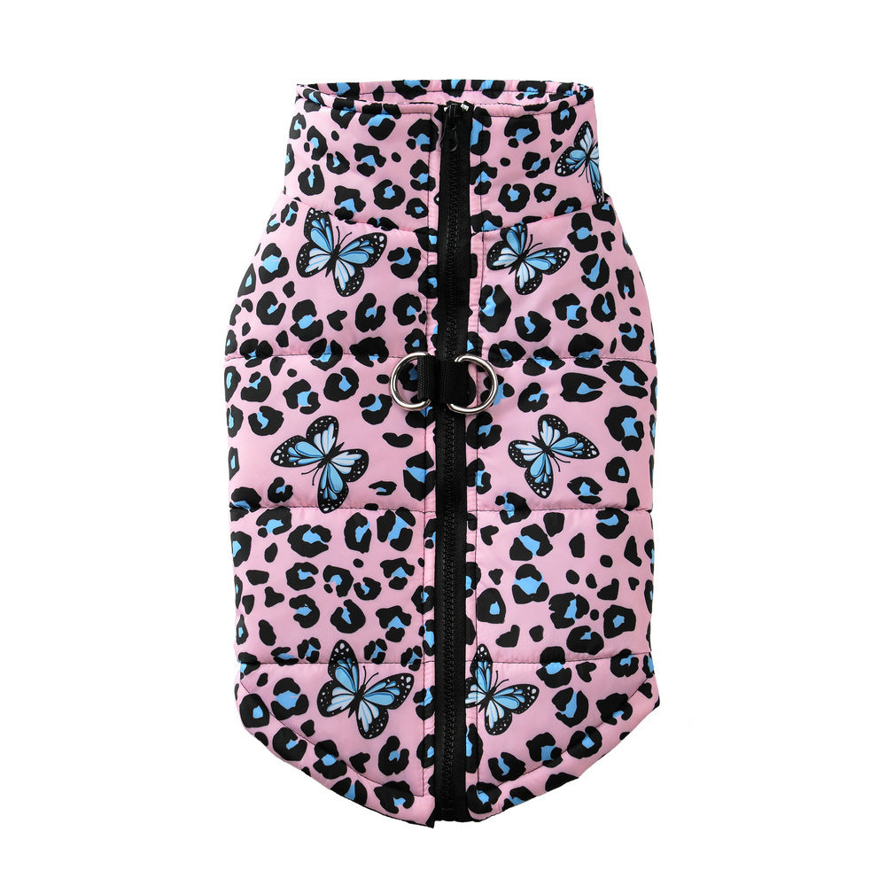 HKM-780499 Winter Cotton Dog Dress in Purple Butterfly, Leopard Print, Christmas Green & Red - Sizes S to 5XL