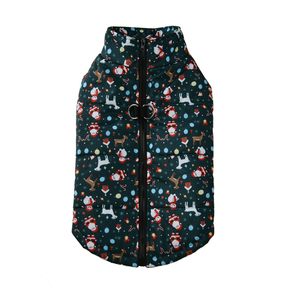 HKM-780499 Winter Cotton Dog Dress in Purple Butterfly, Leopard Print, Christmas Green & Red - Sizes S to 5XL