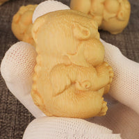 HKM-780563 Bamboo Carving Ornament - Cash-Free Design, 4.5cm Height, 3.5cm Diameter