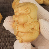 HKM-780563 Bamboo Carving Ornament - Cash-Free Design, 4.5cm Height, 3.5cm Diameter
