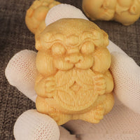 HKM-780563 Bamboo Carving Ornament - Cash-Free Design, 4.5cm Height, 3.5cm Diameter