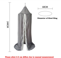 HKM-780627 Children's Chiffon Lace Mosquito Net Tent - Pink, Gray, and White, 60cm Diameter, 240cm Height