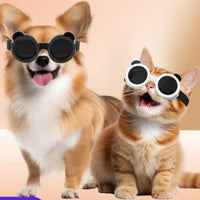 HKM-780627 Dog and Cat UV Protection Sunglasses Goggles with Nylon Strap - Black or Black and White