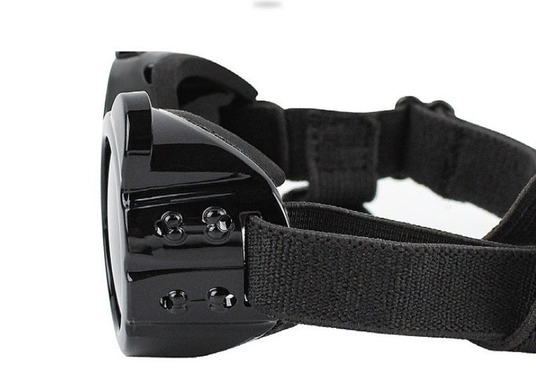 HKM-780627 Dog and Cat UV Protection Sunglasses Goggles with Nylon Strap - Black or Black and White