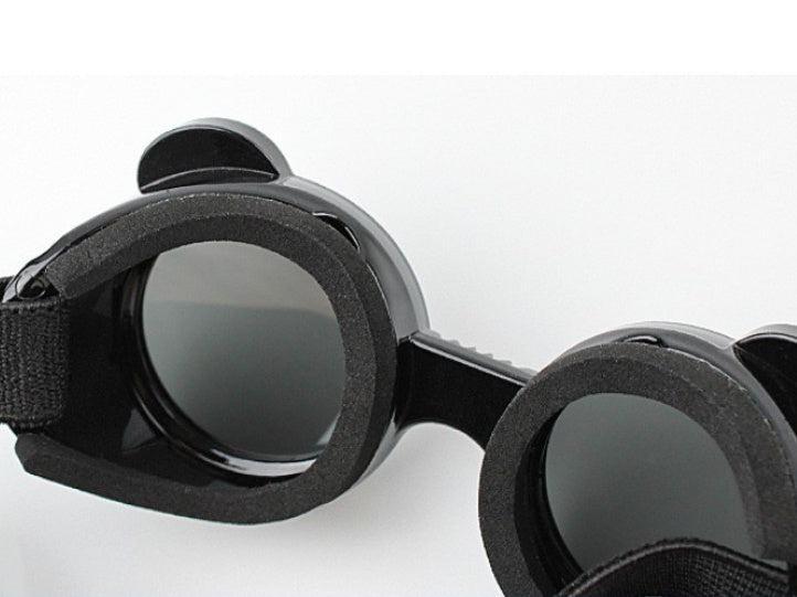 HKM-780627 Dog and Cat UV Protection Sunglasses Goggles with Nylon Strap - Black or Black and White