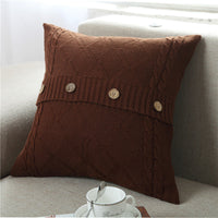 HKM-780691 Cotton Knitted Outdoor Pillowcase in Modern Plain Design