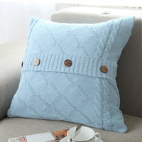 HKM-780691 Cotton Knitted Outdoor Pillowcase in Modern Plain Design