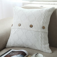 HKM-780691 Cotton Knitted Outdoor Pillowcase in Modern Plain Design
