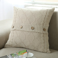 HKM-780691 Cotton Knitted Outdoor Pillowcase in Modern Plain Design