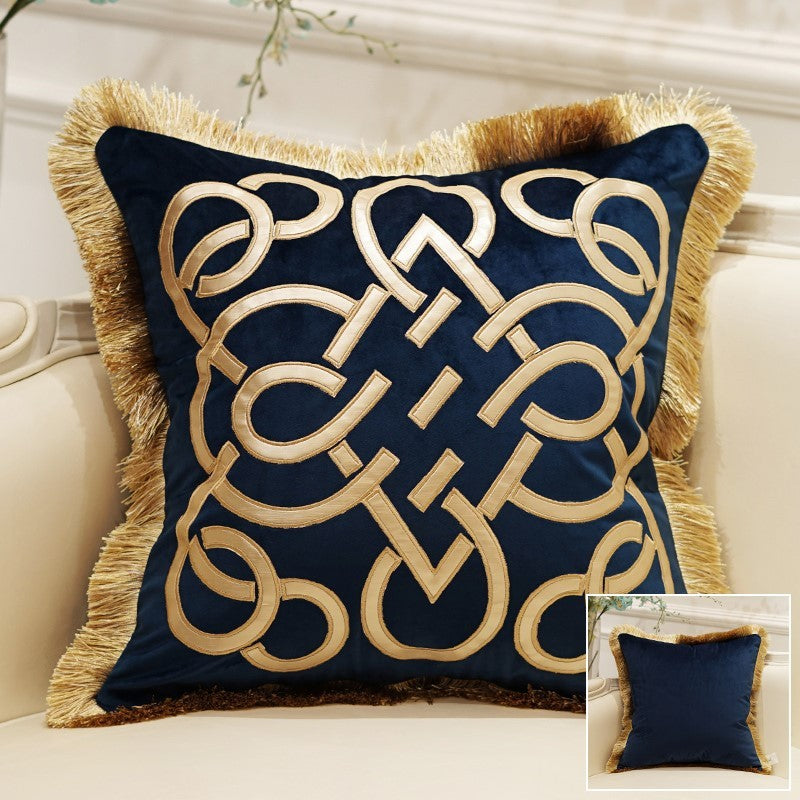 HKM-780755 Striped Flannel Cushion Pillowcase for Living Room – Soft Cotton with PP Cotton Filling