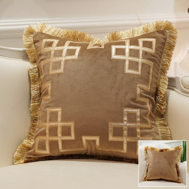 HKM-780755 Striped Flannel Cushion Pillowcase for Living Room – Soft Cotton with PP Cotton Filling