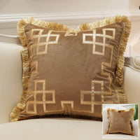 HKM-780755 Striped Flannel Cushion Pillowcase for Living Room – Soft Cotton with PP Cotton Filling
