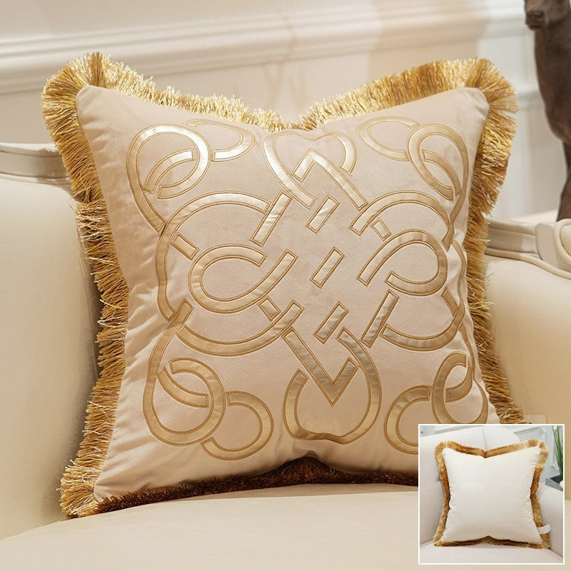 HKM-780755 Striped Flannel Cushion Pillowcase for Living Room – Soft Cotton with PP Cotton Filling