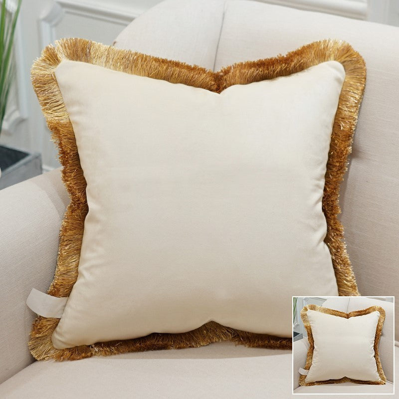 HKM-780755 Striped Flannel Cushion Pillowcase for Living Room – Soft Cotton with PP Cotton Filling