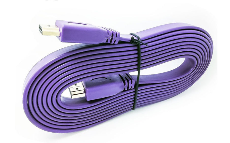 HKM-780819 1.5 Meters HDMI Cable Version 1.4, Flat Wire, Copper Clad Steel, Compatible with TVs, Projectors, Game Consoles and More