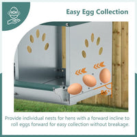 HKM-780819 Galvanized Steel Metal Nesting Boxes for Chickens, 3 Compartment Design, Durable and Easy to Assemble