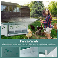 HKM-780819 Galvanized Steel Metal Nesting Boxes for Chickens, 3 Compartment Design, Durable and Easy to Assemble