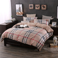 HKM-780947 Checked Cotton Bed Sheet Set - 3-Piece for Various Bed Sizes