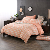 HKM-780947 Checked Cotton Bed Sheet Set - 3-Piece for Various Bed Sizes
