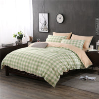 HKM-780947 Checked Cotton Bed Sheet Set - 3-Piece for Various Bed Sizes