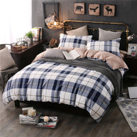 HKM-780947 Checked Cotton Bed Sheet Set - 3-Piece for Various Bed Sizes