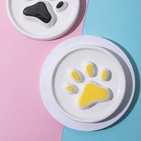 HKM-781139 Slow Food Bowl for Dogs and Cats - Ceramic in Pink, Yellow, Black, 19.5x3.5cm