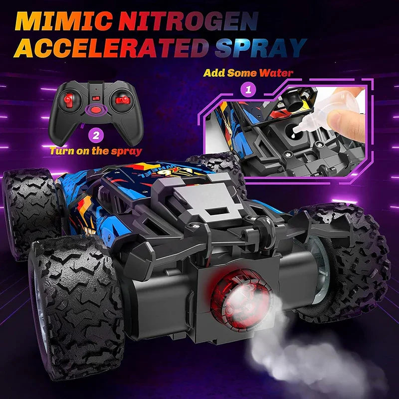 HKM-781203 4WD Alloy Spray Remote Control Drift Car - High Speed Off-Road Electric Stunt Truck for All Ages