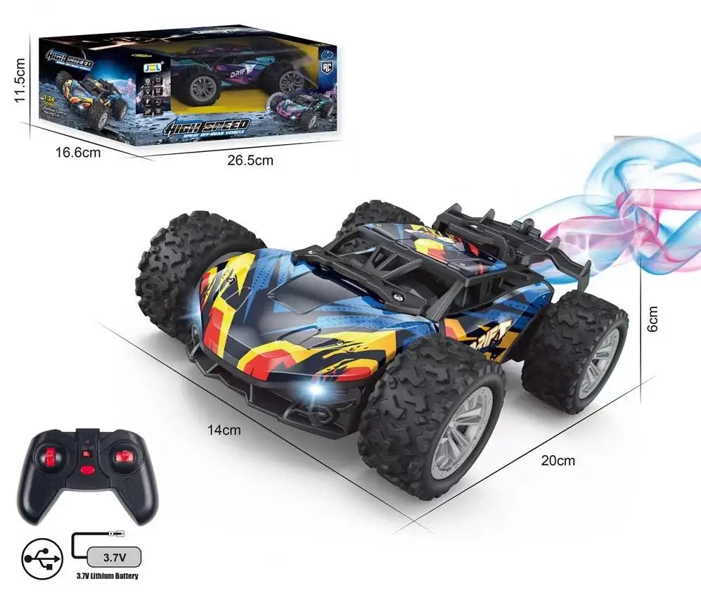 HKM-781203 4WD Alloy Spray Remote Control Drift Car - High Speed Off-Road Electric Stunt Truck for All Ages