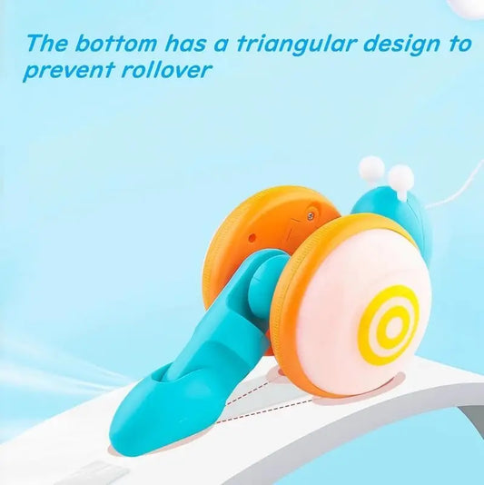 HKM-781267 Musical Electric Snail Pull Toy for Kids - Colorful Cartoon Design with Lights and Sounds
