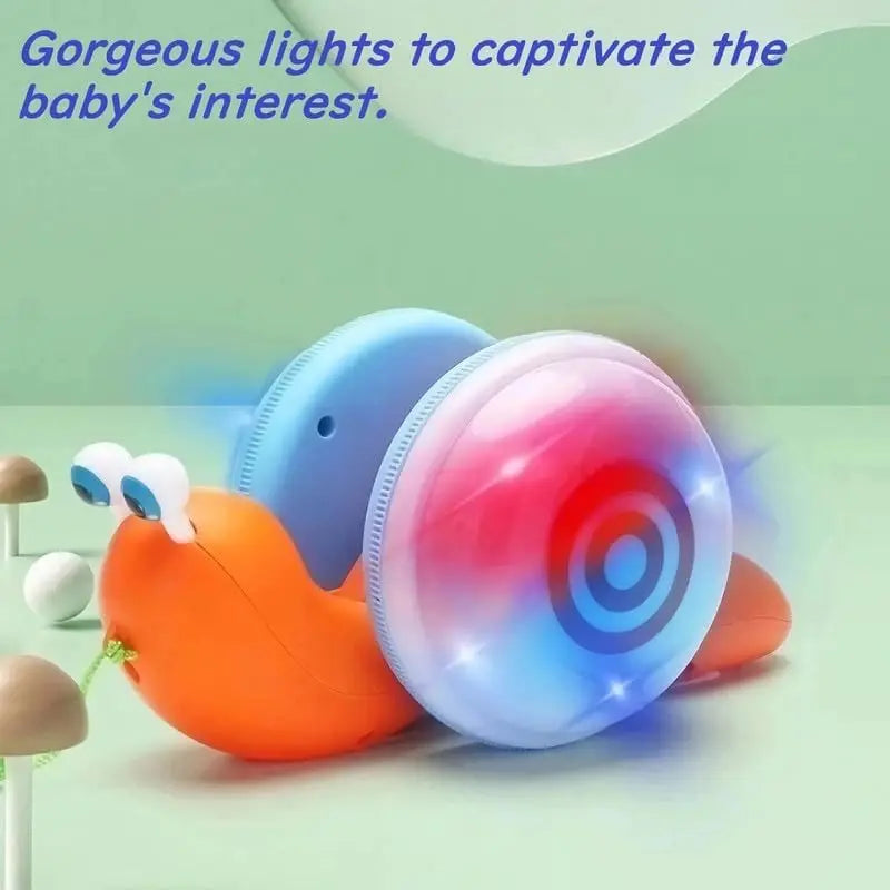 HKM-781267 Musical Electric Snail Pull Toy for Kids - Colorful Cartoon Design with Lights and Sounds