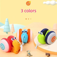 HKM-781267 Musical Electric Snail Pull Toy for Kids - Colorful Cartoon Design with Lights and Sounds
