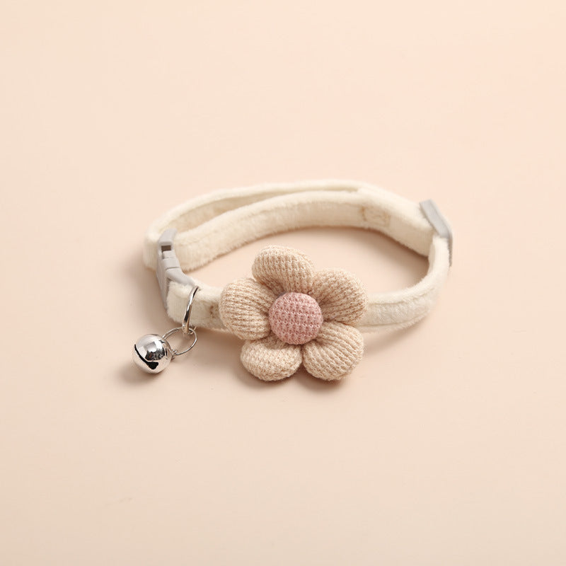 HKM-781331 Cute Cartoon Flower Bell Pet Collar