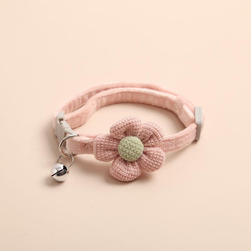 HKM-781331 Cute Cartoon Flower Bell Pet Collar