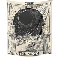 HKM-781331 Tarot Card Destiny Astrology Retro Wall Tapestry in Vintage Yellow