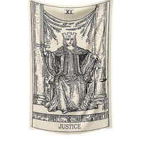 HKM-781331 Tarot Card Destiny Astrology Retro Wall Tapestry in Vintage Yellow