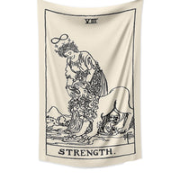 HKM-781331 Tarot Card Destiny Astrology Retro Wall Tapestry in Vintage Yellow
