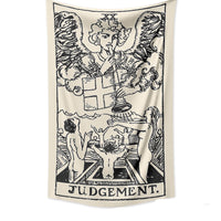 HKM-781331 Tarot Card Destiny Astrology Retro Wall Tapestry in Vintage Yellow