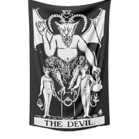 HKM-781331 Tarot Card Destiny Astrology Retro Wall Tapestry in Vintage Yellow
