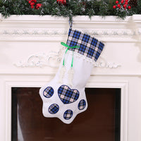HKM-781395 Festive Dog Paw Print Christmas Stocking - 20 x 46 CM