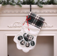 HKM-781395 Festive Dog Paw Print Christmas Stocking - 20 x 46 CM
