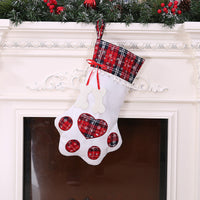 HKM-781395 Festive Dog Paw Print Christmas Stocking - 20 x 46 CM
