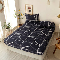 HKM-781587 Multi-Size Fixed Dustproof Polyester Mattress Cover with Floral Pattern, 180X (200-220cm)