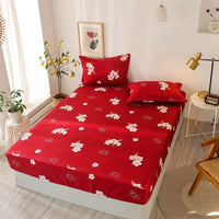 HKM-781587 Multi-Size Fixed Dustproof Polyester Mattress Cover with Floral Pattern, 180X (200-220cm)